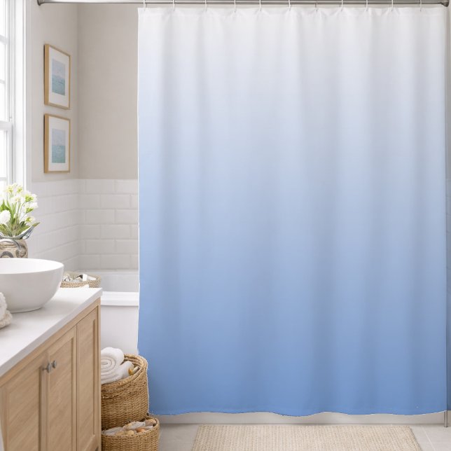 Rideaux De Douche Votre couleur avec dégradé de blanc ombré (Créateur téléchargé)