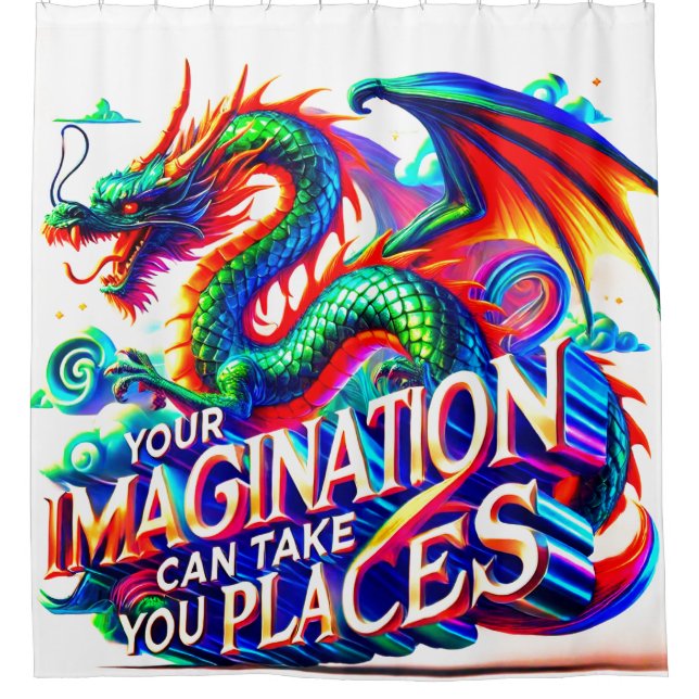 Rideaux De Douche Votre Imagination Peut Vous Emmener Des Endroits (Devant)