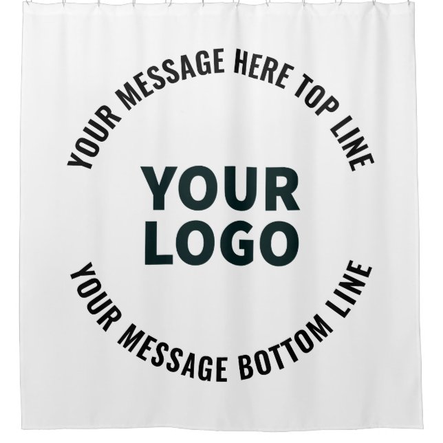 Rideaux De Douche Votre logo ou image | Texte éditable gras (Devant)