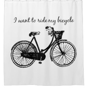 Rideaux De Douche "Vous voulez faire du vélo" Citation motivationnel