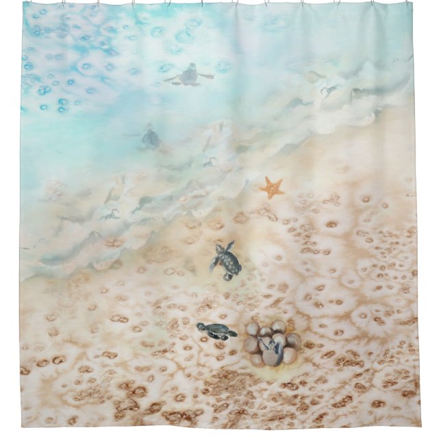Rideaux De Douche Voyage de la tortue de mer (Devant)