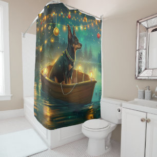 Rideaux De Douche Voyage de Noël de l'Australian Kelpie