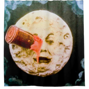 Rideaux De Douche Voyage sur la Lune Le Voyage dans la Lune Vintage
