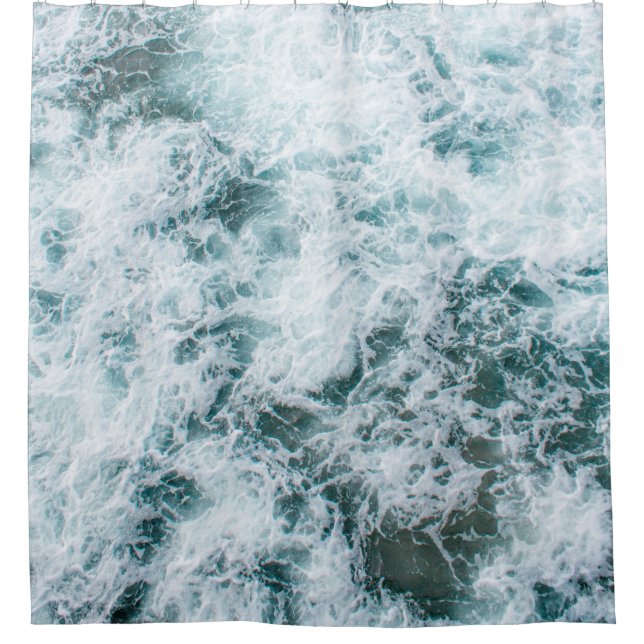 Rideaux De Douche Vue du haut des vagues océaniques (Devant)