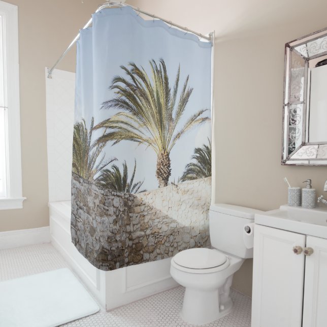Rideaux De Douche Vue Palm Oasis 1 (En situation)