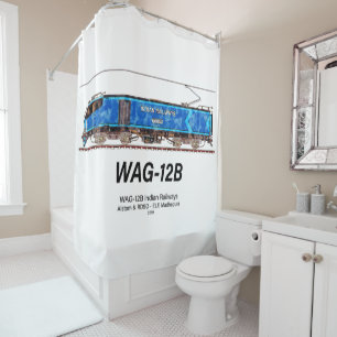 Rideaux De Douche WAG-12B Locomotive. Train de marchandises des chem