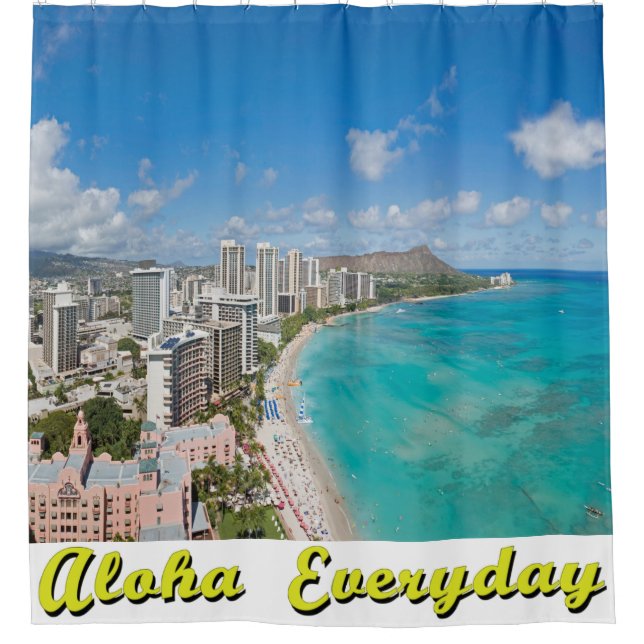 Rideaux De Douche Waikiki Day Aloha Collection Quotidienne Douche Cu (Devant)