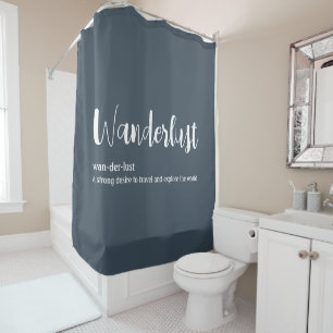 Rideaux De Douche Wanderlust définition blanc gris bleu couleur