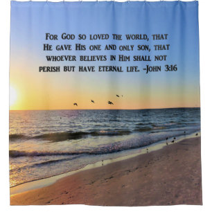 RIDEAUX DE DOUCHE WE-INSPIRING JOHN 3:16 DOUCHE DE LEVER DU LEVER CU