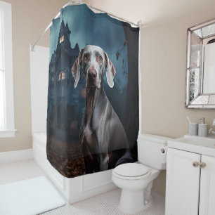 Rideaux De Douche Weimaraner Halloween effroi