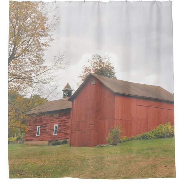 Rideaux De Douche Western Mass Big Red Barn in Autumn Shower Curtain (Devant)