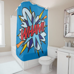 Rideaux De Douche WHAM Bande dessinée rétro Fun Pop Art