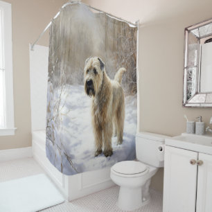 Rideaux De Douche Wheaten Terrier Laisser neiger Noël