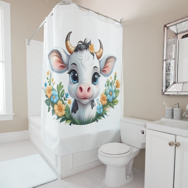 Rideaux De Douche Whimsical Funny Animal Douche Rideaux (En situation)