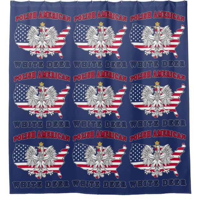 Rideaux De Douche White Deer Texas Polonais Américain (Devant)