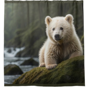 Rideaux De Douche White Spirit Bear Cub Wildlife Art