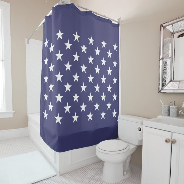 Rideaux De Douche White Stars (En situation)