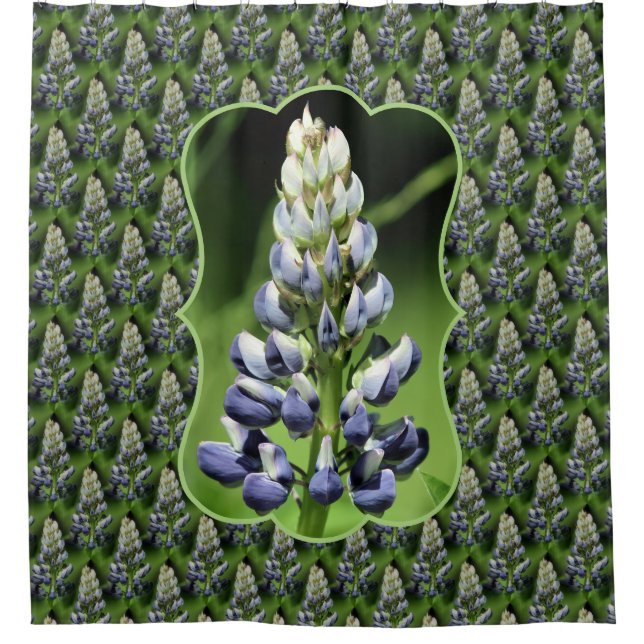 Rideaux De Douche Wild Purple Lupine Floral Nature Pattern (Devant)