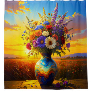 Rideaux De Douche Wildflowers Sunrise 001 Shower Curtain