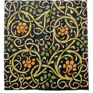 Rideaux De Douche William Morris Black Floral Art
