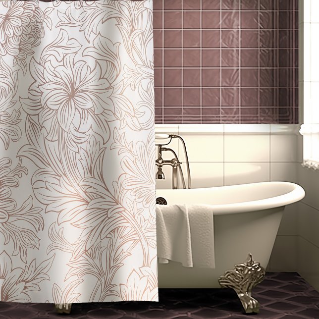 Rideaux De Douche William Morris Chrysanthemum Motif Douche Curtai (Créateur téléchargé)