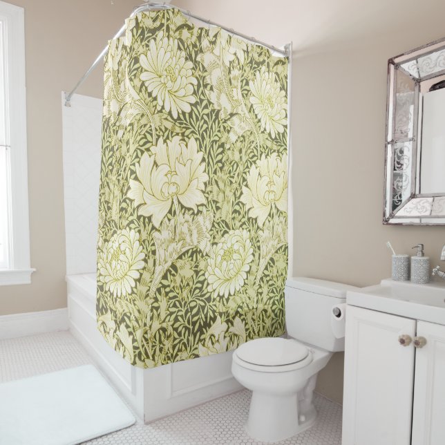Rideaux De Douche William Morris Chrysanthemum Motif floral (En situation)