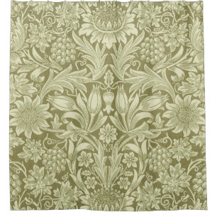 Rideaux De Douche William Morris Fleur verte tournesol