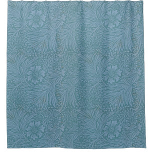 Rideaux De Douche William Morris Fleurs Vintages florales Bleues