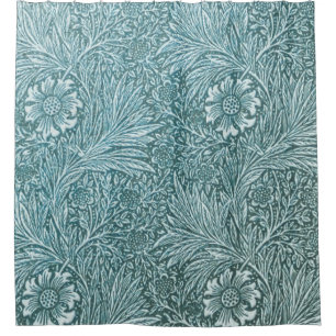 Rideaux De Douche William Morris, floral, motif, Vert, métallique, 