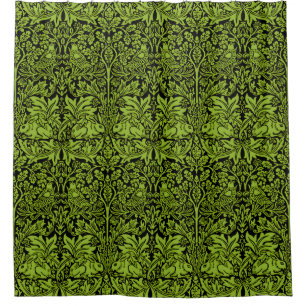 Rideaux De Douche William Morris Frère Lapin Vert Sauge Noir