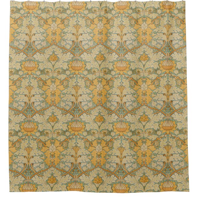 Rideaux De Douche William Morris Golden Floral Design (Devant)