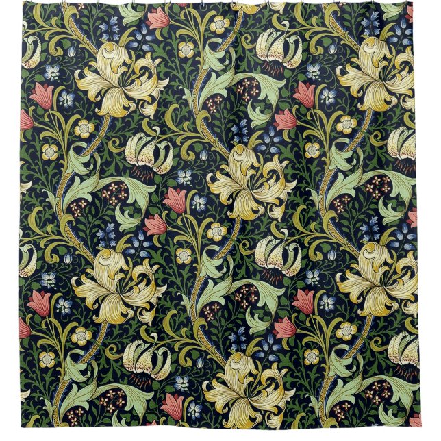 Rideaux De Douche William Morris Golden Lily modèle floral (Devant)