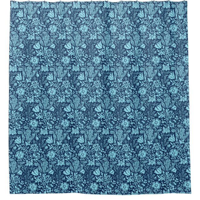 Rideaux De Douche William Morris Jacobean Floral - Indigo Blue (Devant)