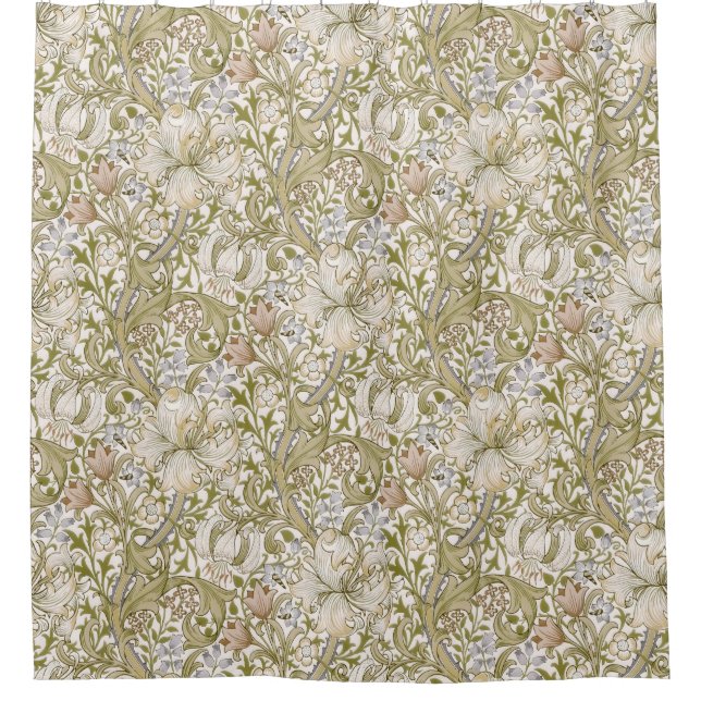 Rideaux De Douche William Morris Jardin Fleur de Lys Classique (Devant)