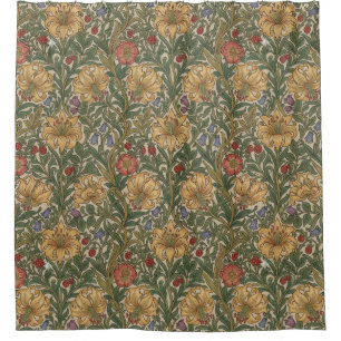 Rideaux De Douche William Morris Lys doré vintage préraphaélite