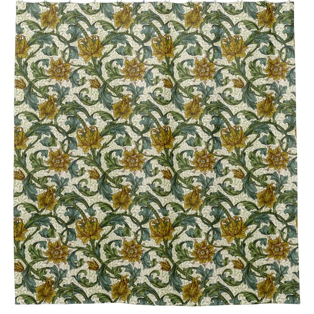 Rideaux De Douche William Morris modèle floral à tige unique (Devant)
