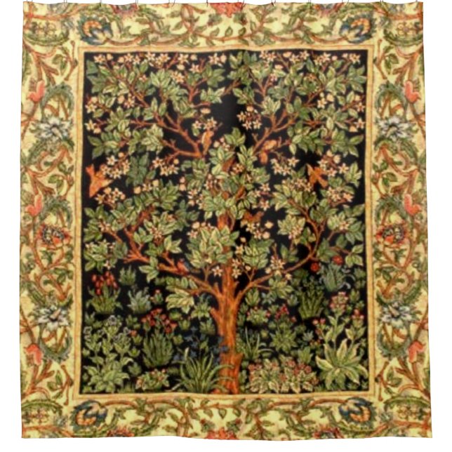Rideaux De Douche William Morris - Motif De L'Arbre De Vie (Devant)