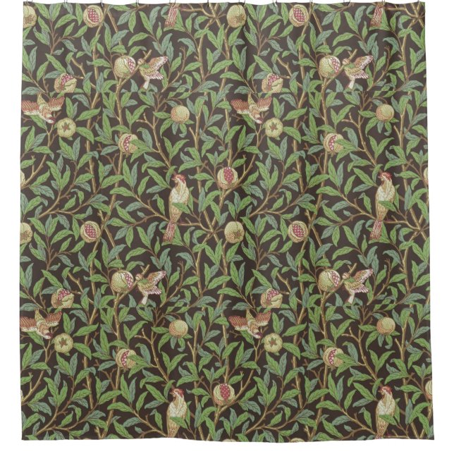 Rideaux De Douche William Morris "Oiseau & Grenade" 2. (Devant)