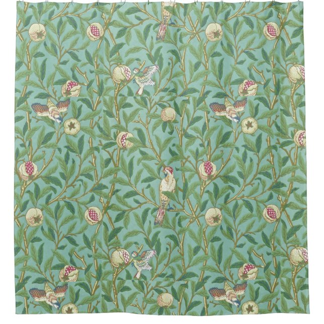 Rideaux De Douche William Morris "Oiseau & Grenade" 3. (Devant)