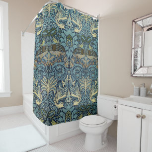 Rideaux De Douche William Morris Paon et Dragon Motif Tissé