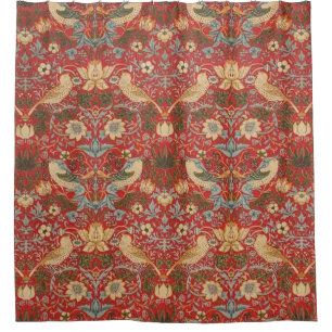 Rideaux De Douche William Morris Red Strawberry Thief