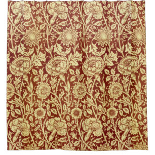 Rideaux De Douche William Morris Rose rouge et blanc