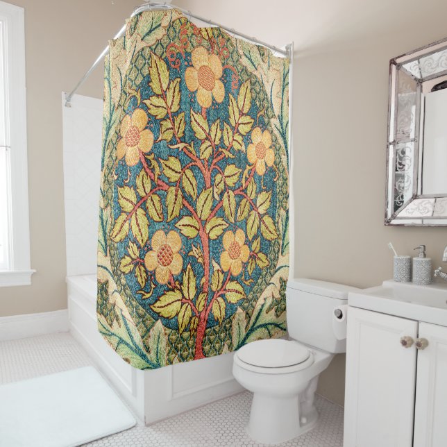 Rideaux De Douche William Morris Rose Wreath  (En situation)