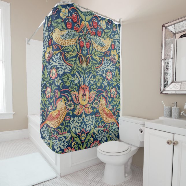 Rideaux De Douche William Morris - Thief aux fraises (En situation)