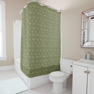 Rideaux De Douche William Morris Vintage Floral Honeysuckie Green