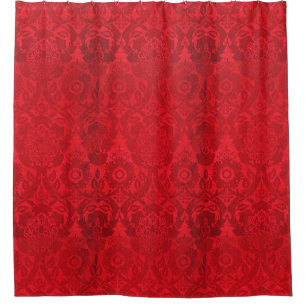 Rideaux De Douche William Morris Vintage Rouge Velvet Timbé Motif