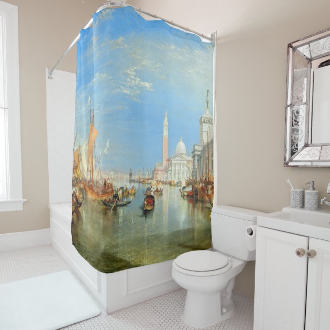 Rideaux De Douche William Turner - Venise, le Dogana et San Giorgio (En situation)
