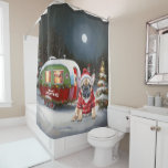 Rideaux De Douche Winter French Bulldog Caravan Christmas Adventure<br><div class="desc">Laissez-vous tenter par la magie d'une nuit d'hiver enneigée alors qu'une caravane glisse gracieusement à travers le paysage illuminé par la lune. La beauté sereine de la neige scintillante et l'éclat enchanteur de la lune créent une scène captivante, promettant une aventure de Noël inoubliable remplie de chaleur, de joie et...</div>