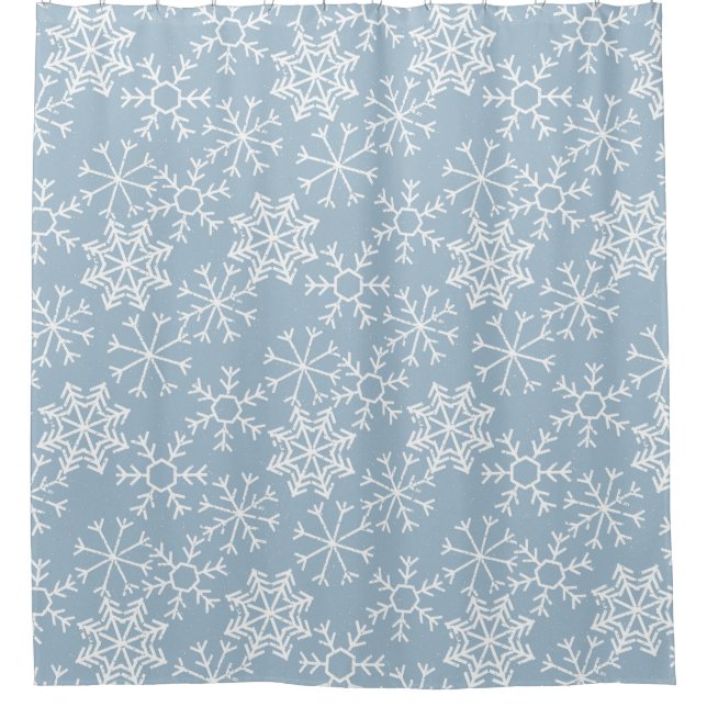 Rideaux De Douche Winter SNOWFLAKES sans couture motif + vos idées (Devant)