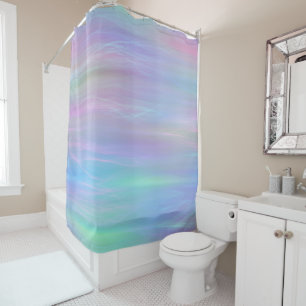 Rideaux De Douche Wisps Whimsical   Holo Fairy Pastel Rainbow Ombre